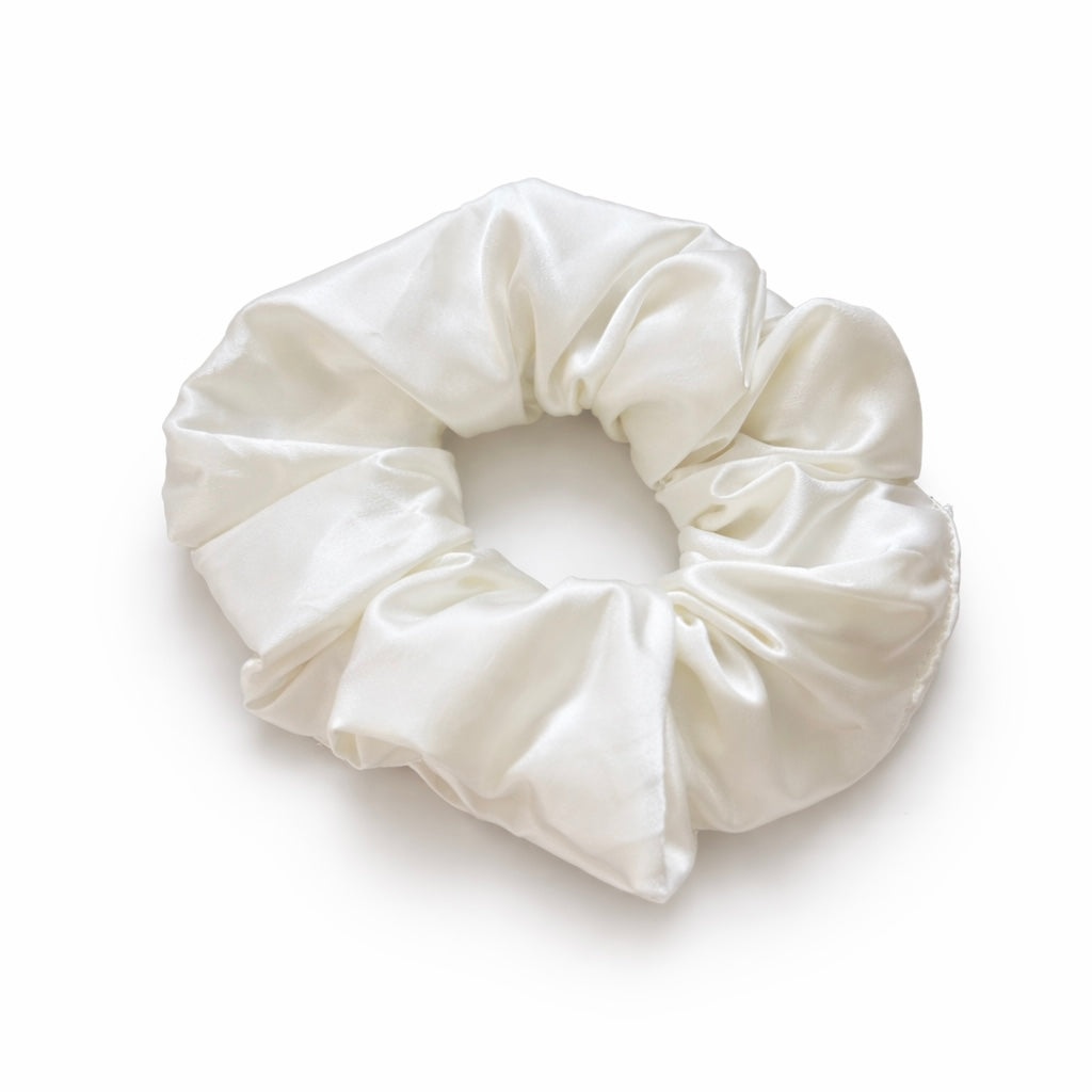 Ivory Satin Scrunchie