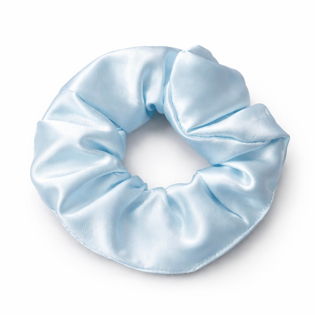 Blue Satin Scrunchie