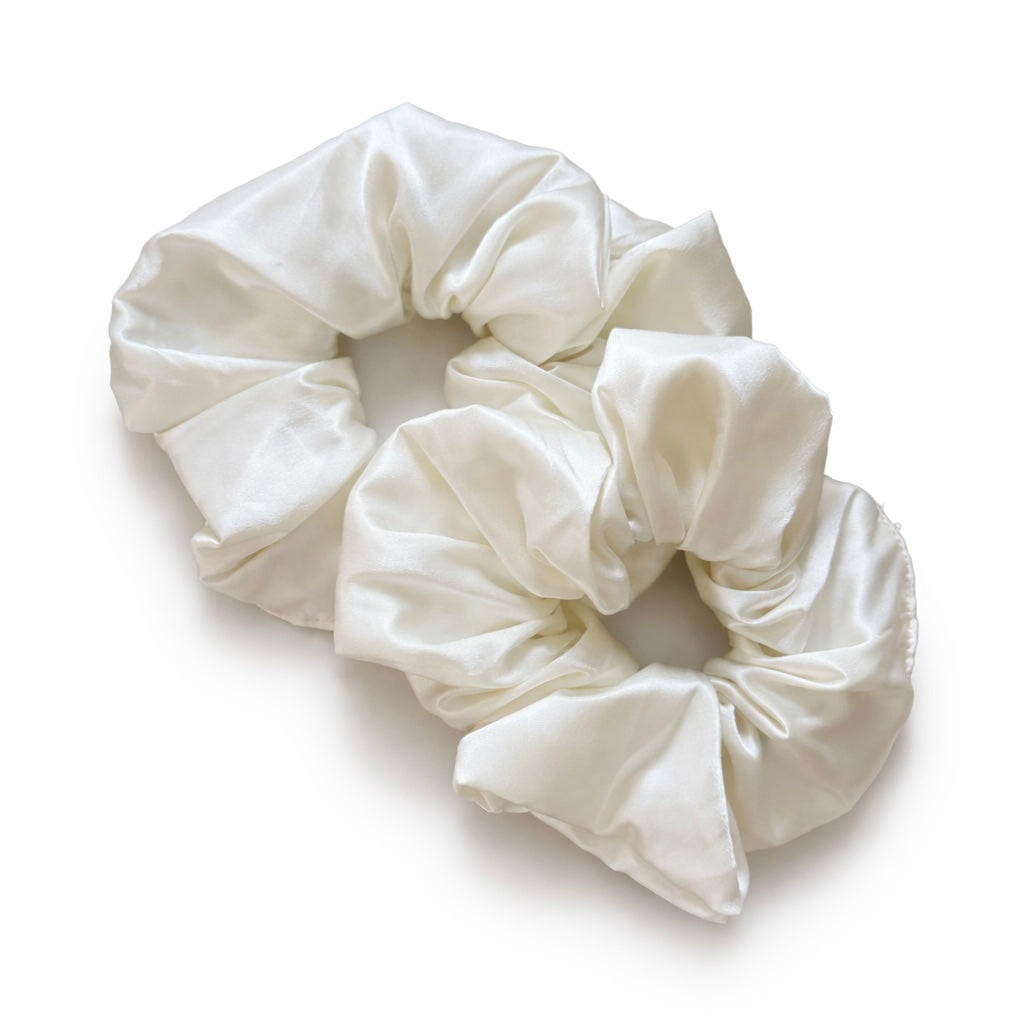 Ivory Satin Scrunchie
