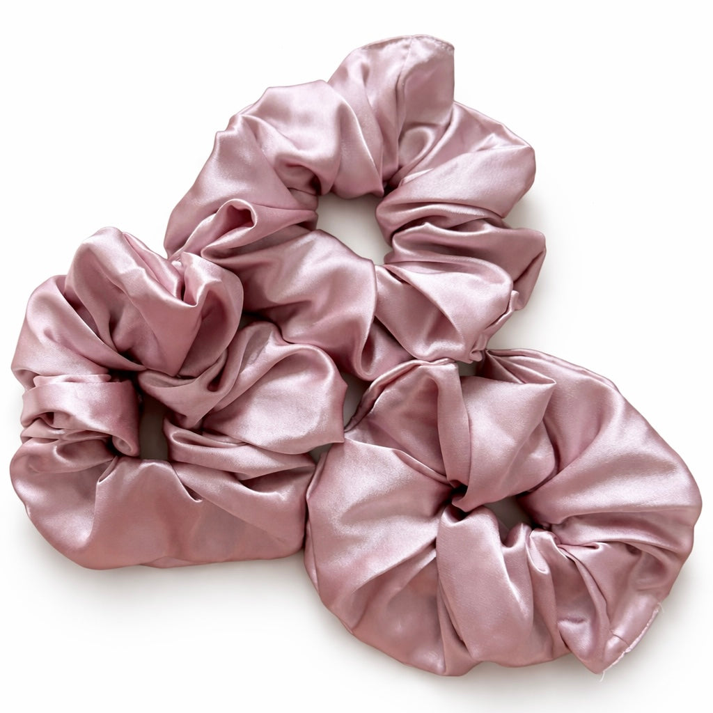 Pink Satin Scrunchie
