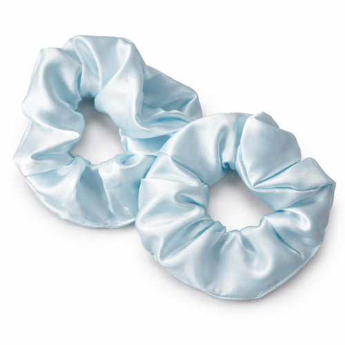 Blue Satin Scrunchie