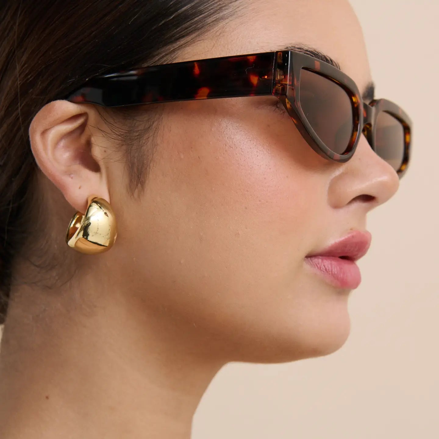 Dome Huggie 18K Gold-Plated Earrings