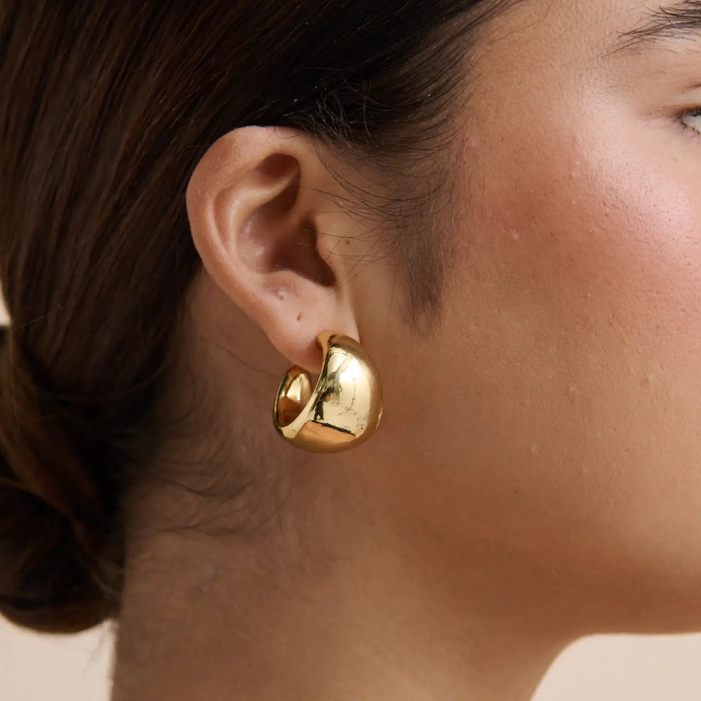 Dome Huggie 18K Gold-Plated Earrings