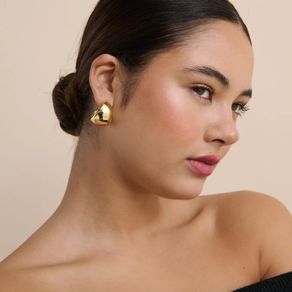 Dome Huggie 18K Gold-Plated Earrings