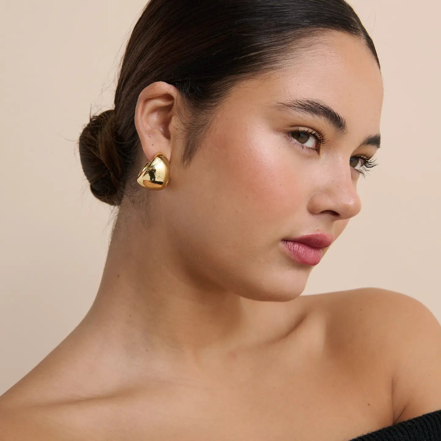 Dome Huggie 18K Gold-Plated Earrings