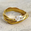 Elodie Oval Crystal 18K Gold Plated Ring