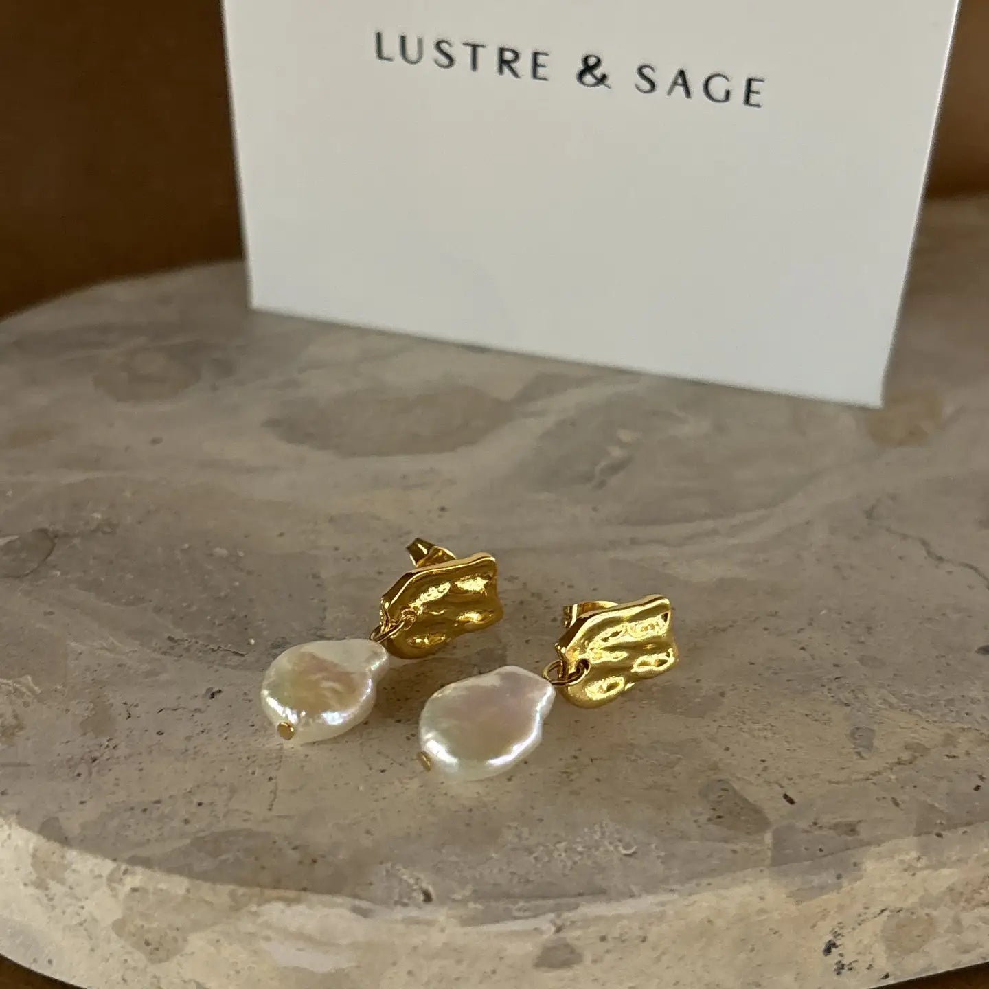 18K Gold Plated Pearl Earrings