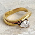 Monet Crystal 18K Gold Plated Ring
