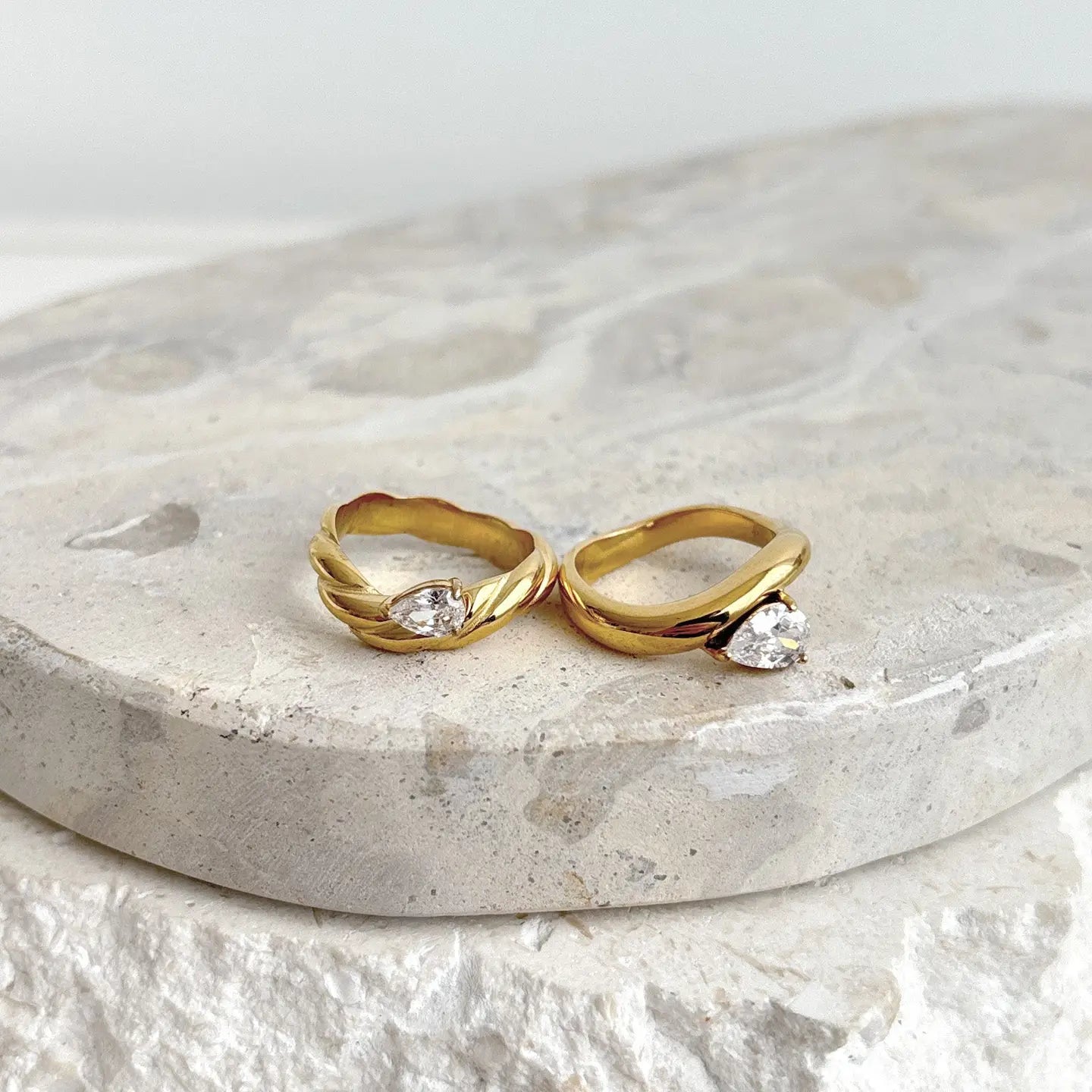 Monet Crystal 18K Gold Plated Ring