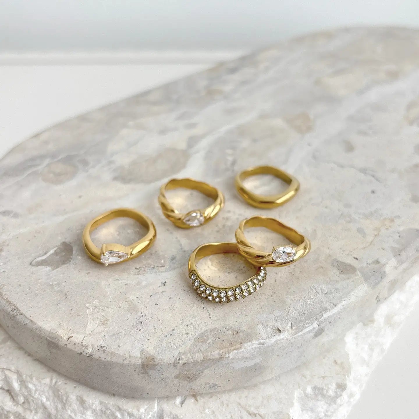 Monet Crystal 18K Gold Plated Ring